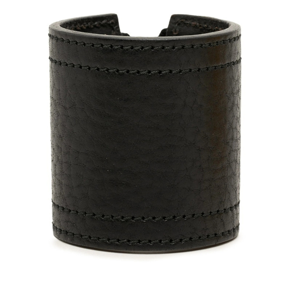 FENDI Black Leather Charm Bracelet